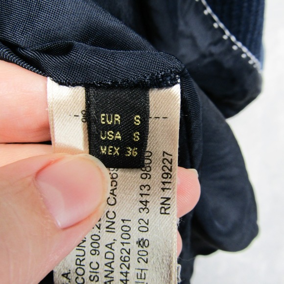 Massimo Dutti Women's Small Blazer Jacket Blue Long Collar Snap Closure Oversize - Picture 10 of 12